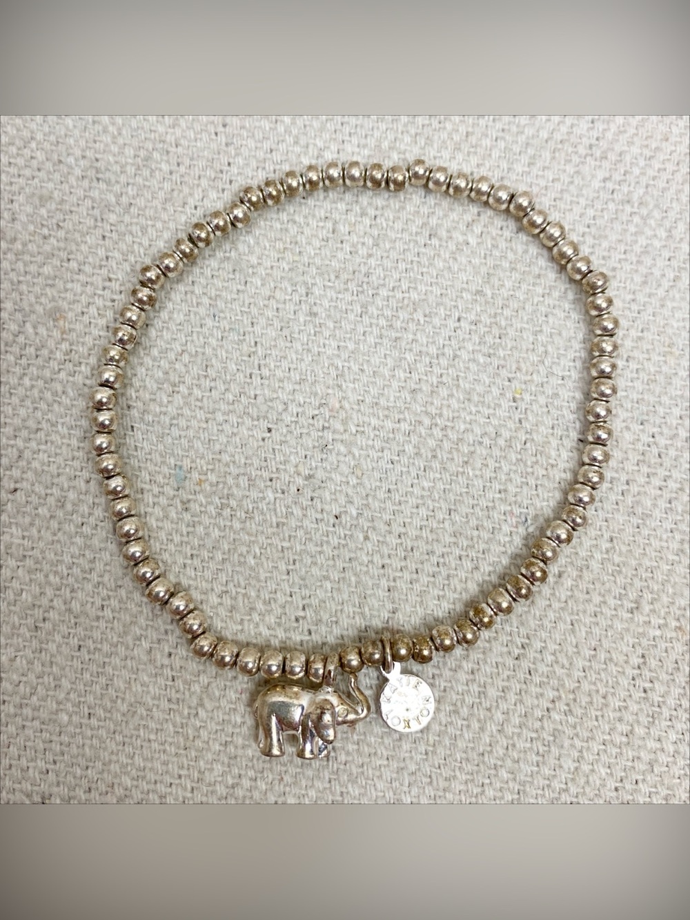 Katie Loxton Silver tone Beaded Elephant Charm Bracelet - Silver